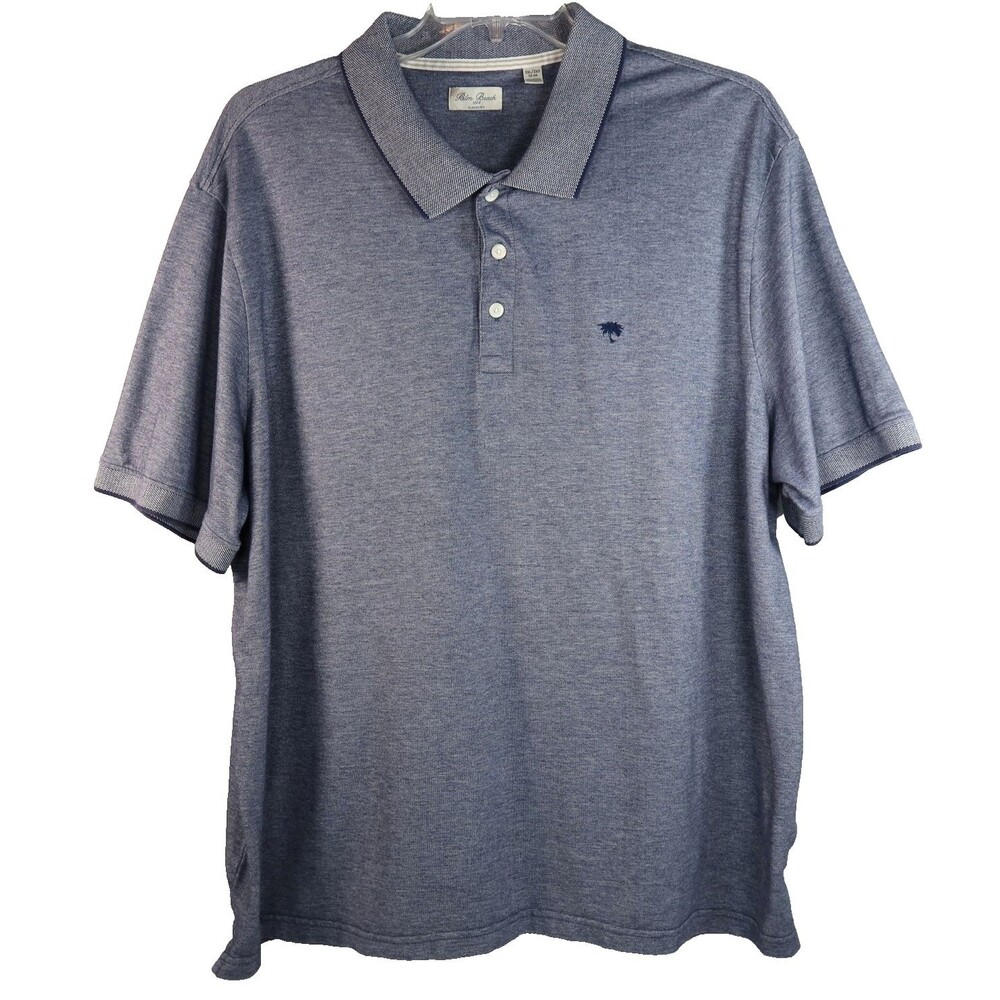 Palm Beach 1922 Golf Polo Shirt Men 3XL Classic Fit Navy Heather Palm Tree Logo